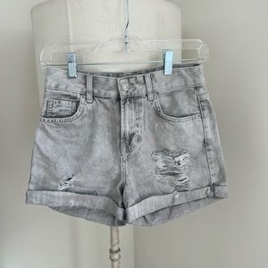 Grey Denim Shorts